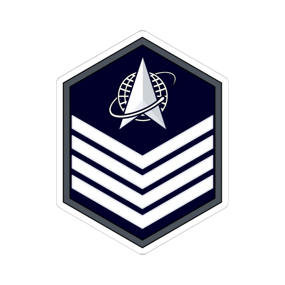 USSF TSgt Flat (United States) (Military Rank) STICKER Vinyl Kiss-Cut Decal 6 Inch White - The Sticker Space