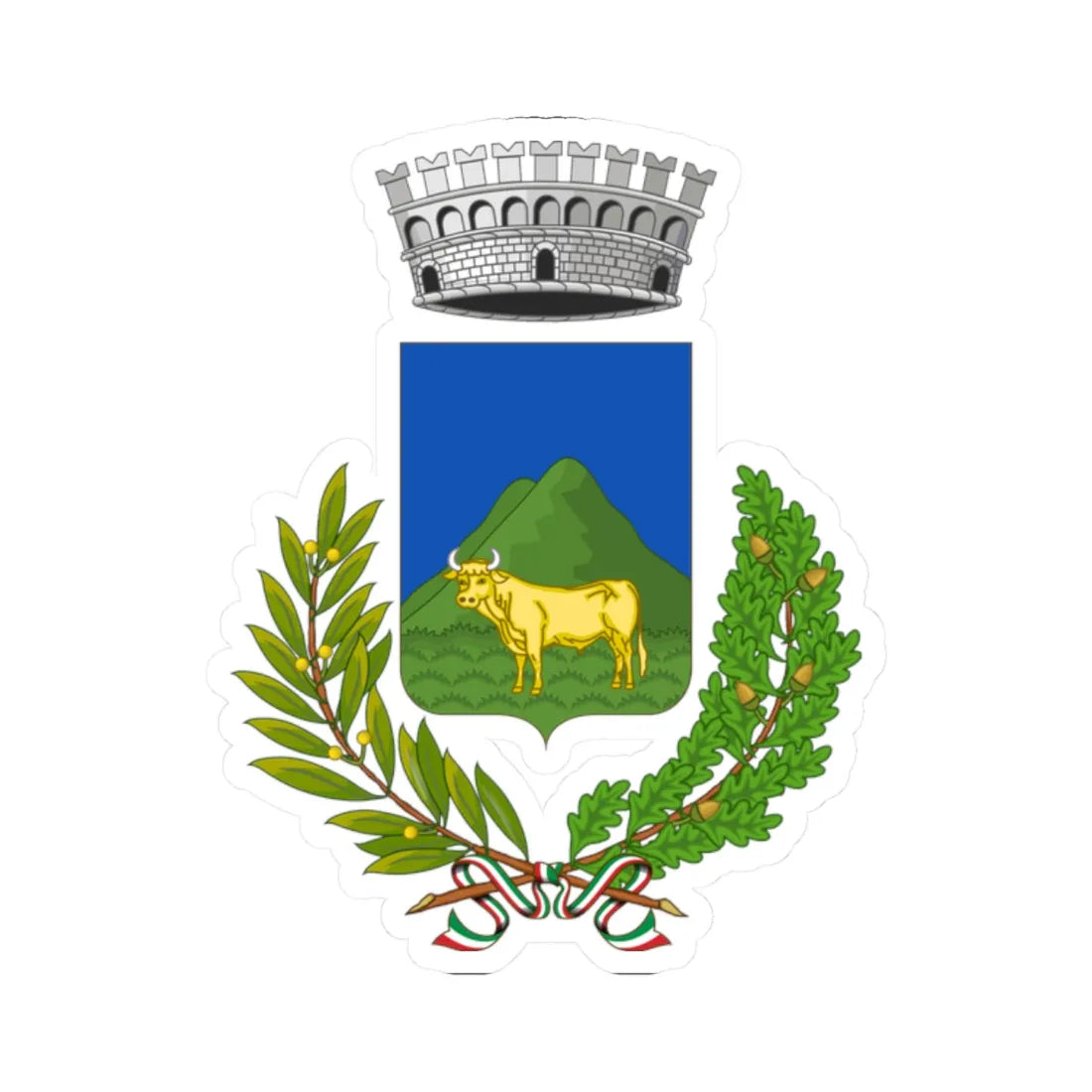 Ussita-Stemma (Italy) (Coat of Arms) STICKER Vinyl Kiss-Cut Decal 2 Inch White - The Sticker Space