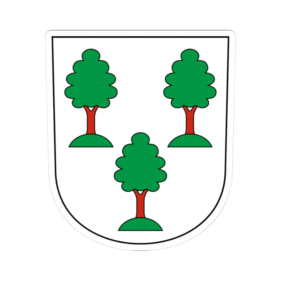 Uster-Kirchuster-blazon (Switzerland) (Coat of Arms) STICKER Vinyl Kiss-Cut Decal 3 Inch White - The Sticker Space