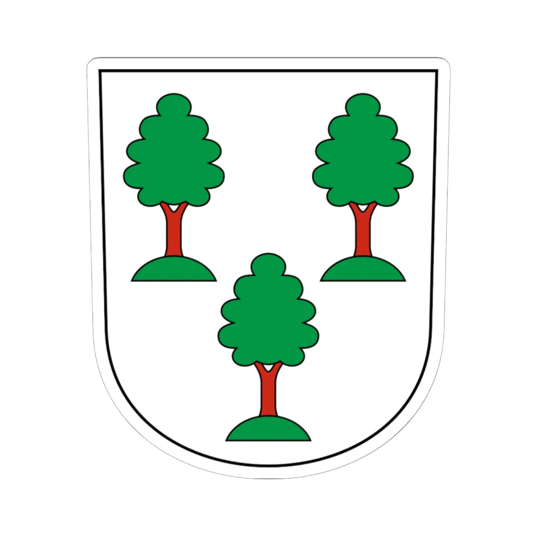 Uster-Kirchuster-blazon (Switzerland) (Coat of Arms) STICKER Vinyl Kiss-Cut Decal 6 Inch White - The Sticker Space