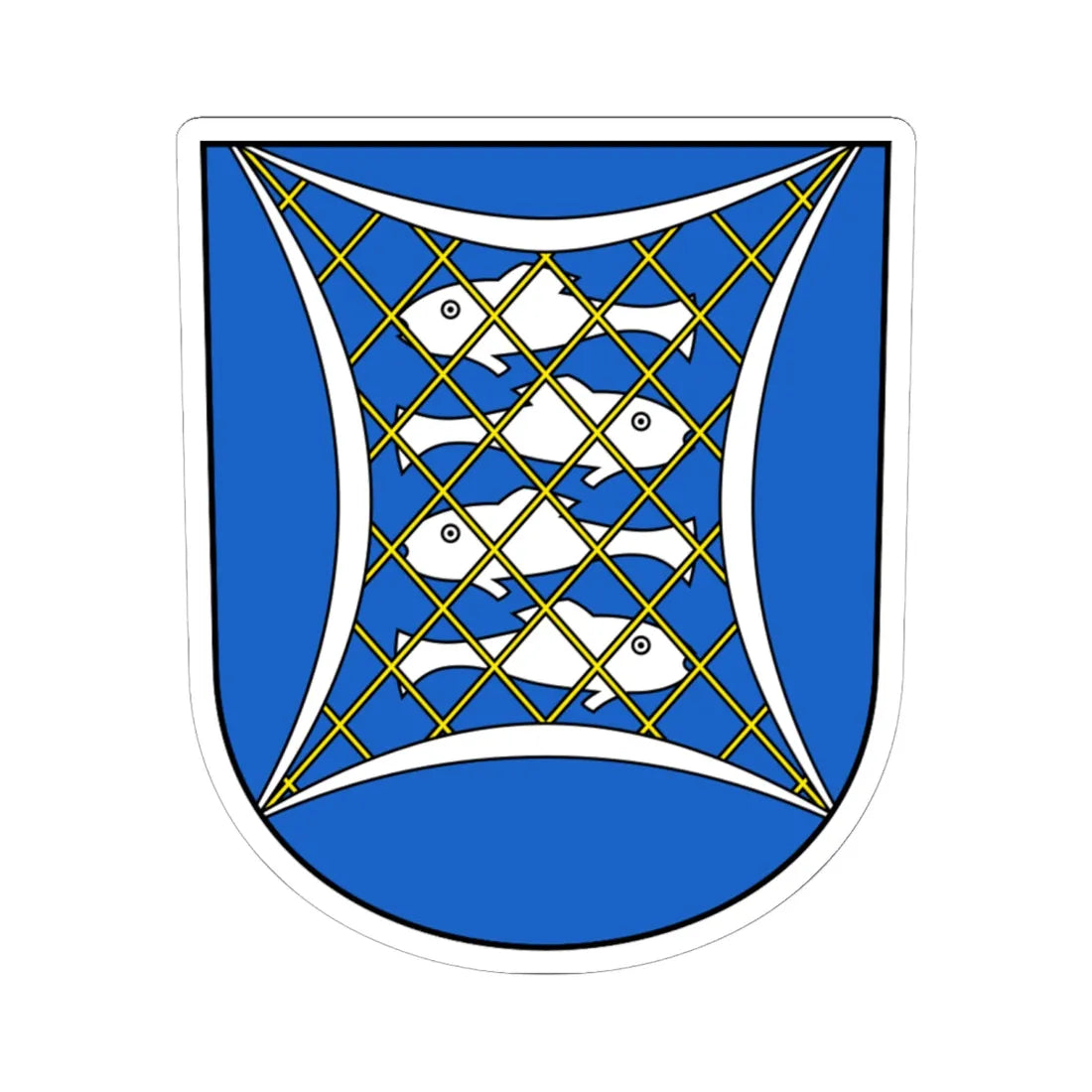 Uster-Niederuster-blazon (Switzerland) (Coat of Arms) STICKER Vinyl Kiss-Cut Decal 6 Inch White - The Sticker Space