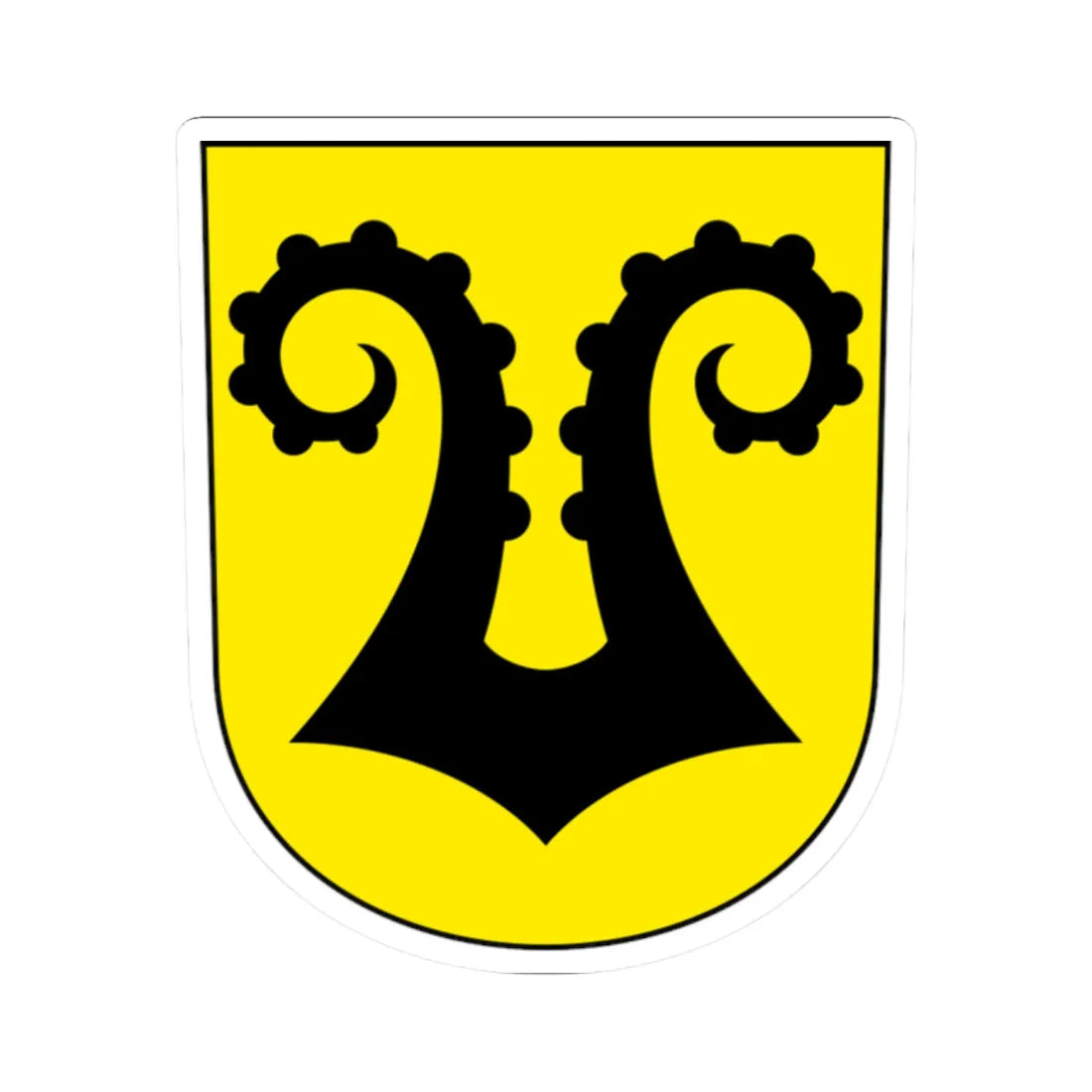 Uster-Nossikon-blazon (Switzerland) (Coat of Arms) STICKER Vinyl Kiss-Cut Decal 2 Inch White - The Sticker Space