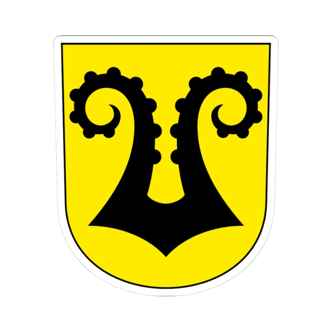 Uster-Nossikon-blazon (Switzerland) (Coat of Arms) STICKER Vinyl Kiss-Cut Decal 3 Inch White - The Sticker Space