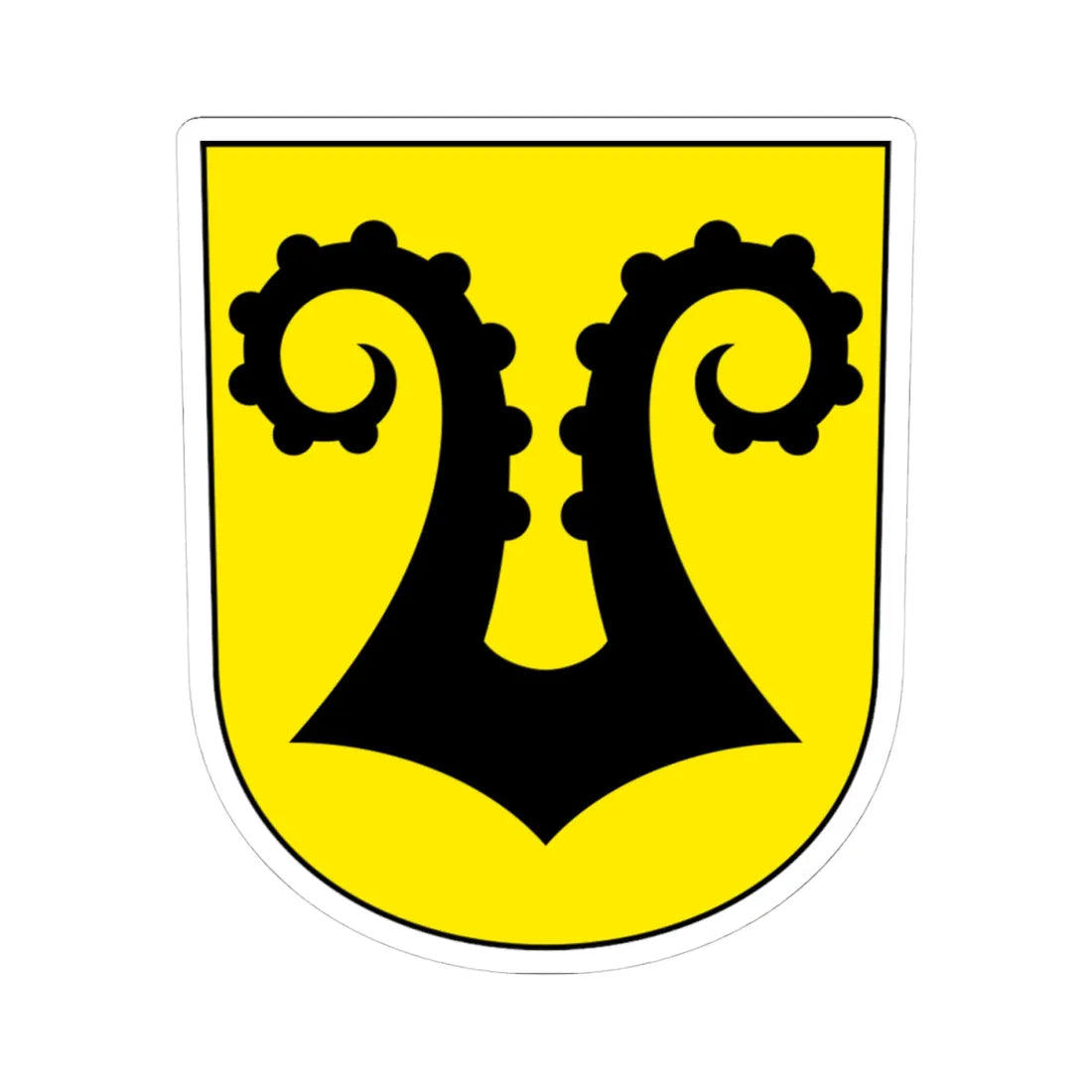 Uster-Nossikon-blazon (Switzerland) (Coat of Arms) STICKER Vinyl Kiss-Cut Decal 4 Inch White - The Sticker Space