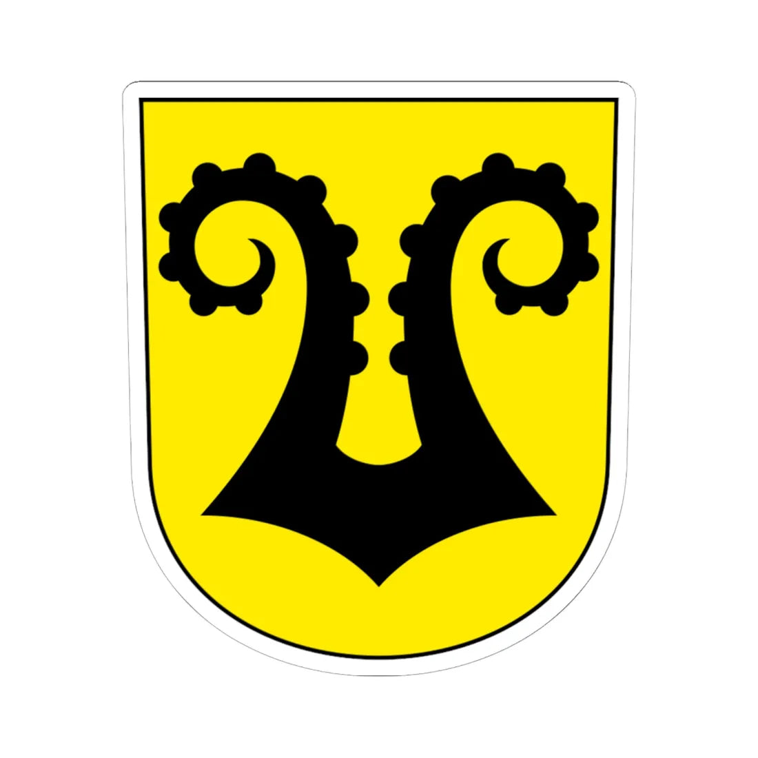 Uster-Nossikon-blazon (Switzerland) (Coat of Arms) STICKER Vinyl Kiss-Cut Decal 6 Inch White - The Sticker Space