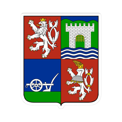 Usti nad Labem Region CoA CZ (Czech Republic) (Coat of Arms) STICKER Vinyl Kiss-Cut Decal 3 Inch White - The Sticker Space