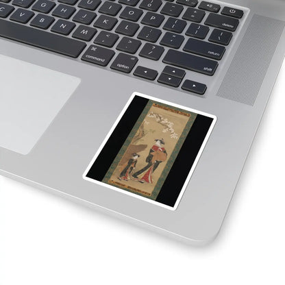 Utagawa Toyoharu - Courtesan and her Attendant under a Cherry Tree - early 19th century v1 - STICKER Vinyl Kiss-Cut Decal