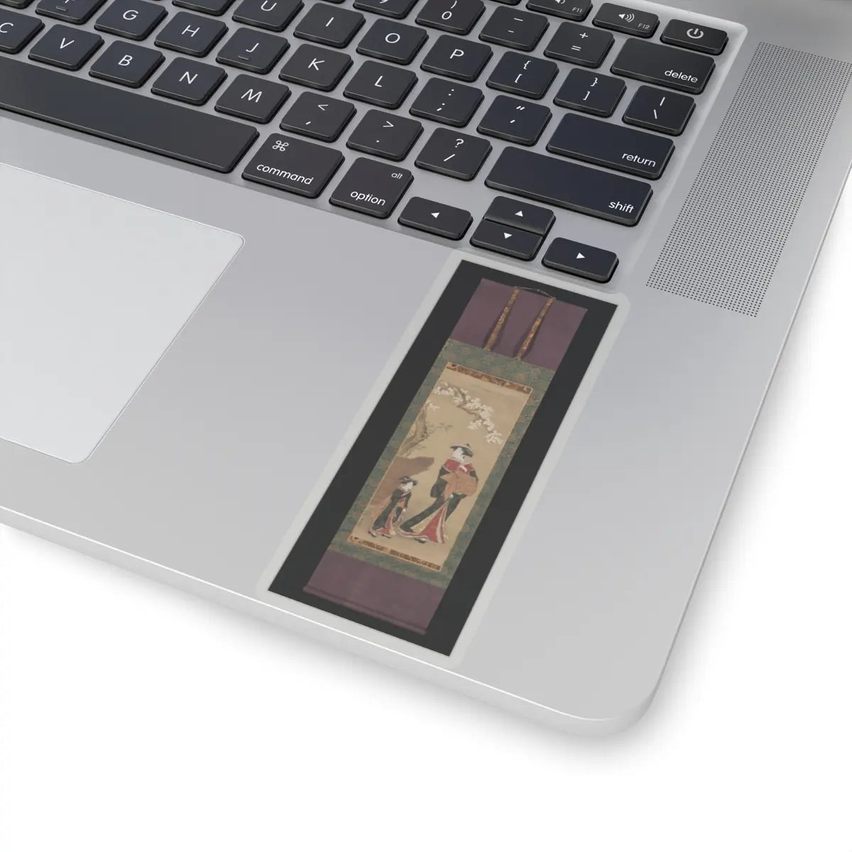 Utagawa Toyoharu - Courtesan and her Attendant under a Cherry Tree - early 19th century v2 - STICKER Vinyl Kiss-Cut Decal