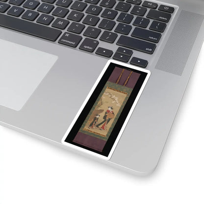 Utagawa Toyoharu - Courtesan and her Attendant under a Cherry Tree - early 19th century v2 - STICKER Vinyl Kiss-Cut Decal