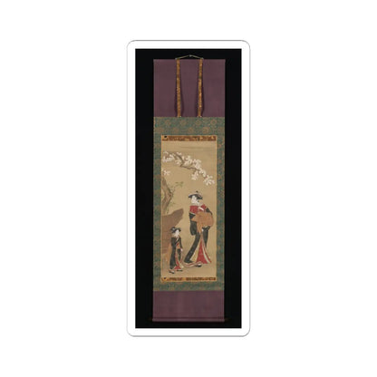 Utagawa Toyoharu - Courtesan and her Attendant under a Cherry Tree - early 19th century v2 - STICKER Vinyl Kiss-Cut Decal
