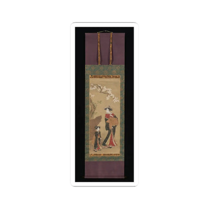 Utagawa Toyoharu - Courtesan and her Attendant under a Cherry Tree - early 19th century v2 - STICKER Vinyl Kiss-Cut Decal