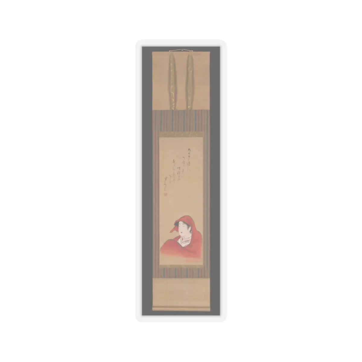Utagawa Toyoharu - Courtesan as Daruma - ca. 1800; inscription ca. 1810 v2 - STICKER Vinyl Kiss-Cut Decal