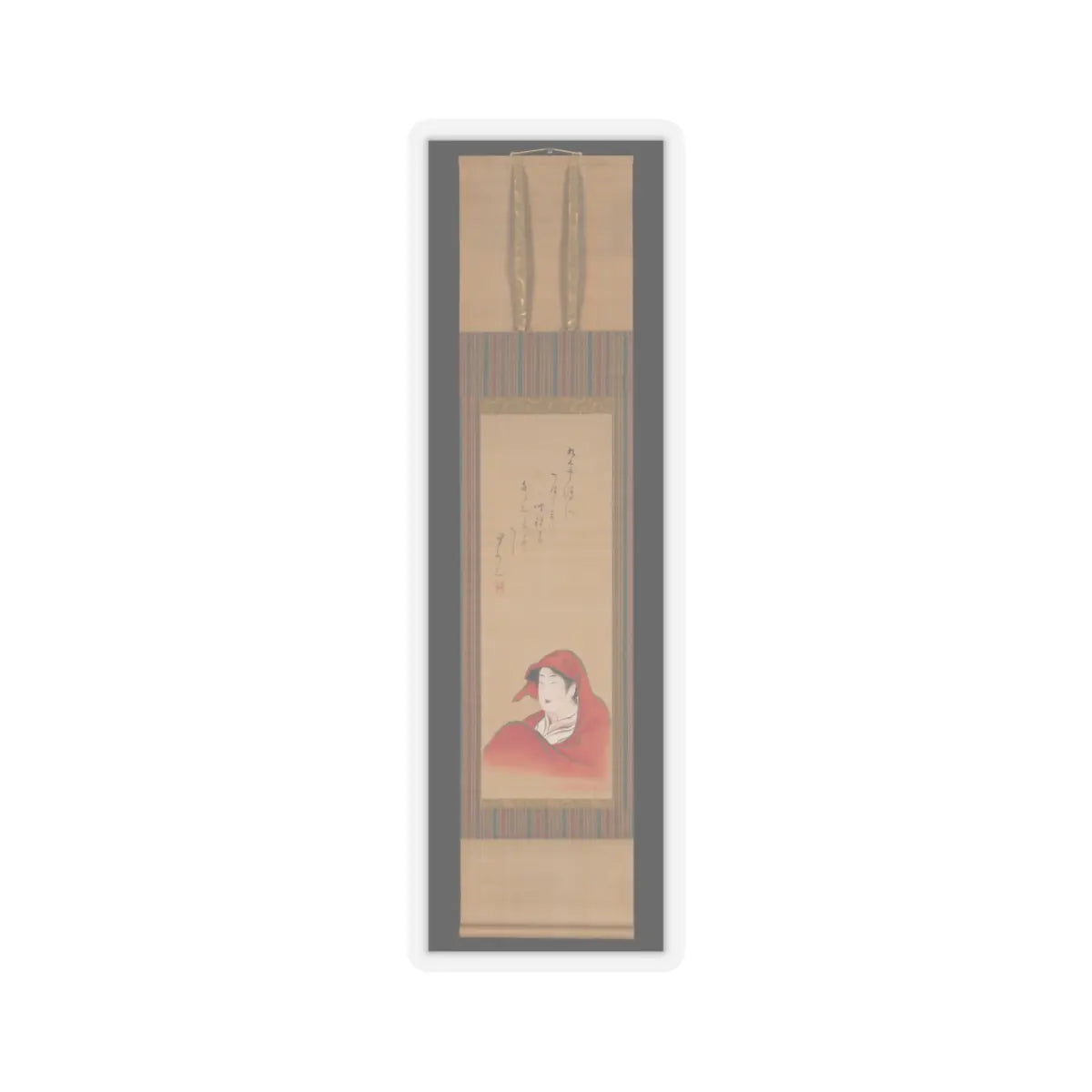 Utagawa Toyoharu - Courtesan as Daruma - ca. 1800; inscription ca. 1810 v2 - STICKER Vinyl Kiss-Cut Decal