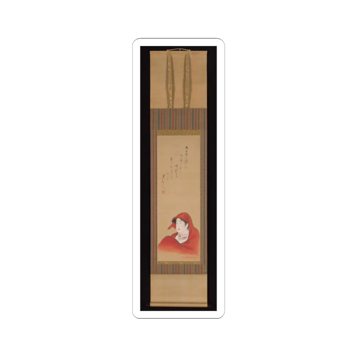 Utagawa Toyoharu - Courtesan as Daruma - ca. 1800; inscription ca. 1810 v2 - STICKER Vinyl Kiss-Cut Decal