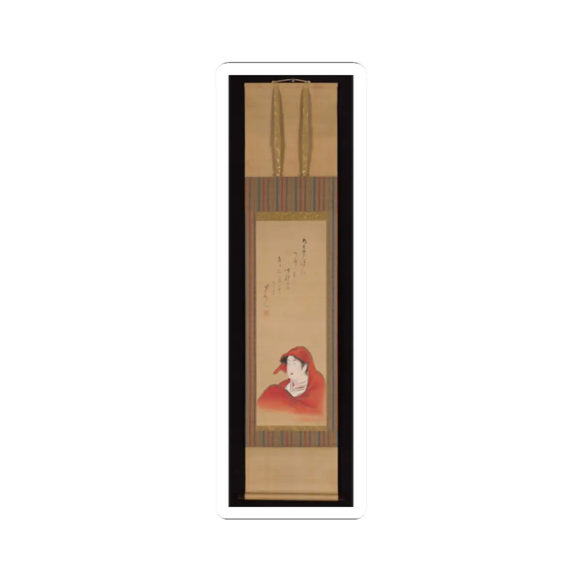 Utagawa Toyoharu - Courtesan as Daruma - ca. 1800; inscription ca. 1810 v2 - STICKER Vinyl Kiss-Cut Decal