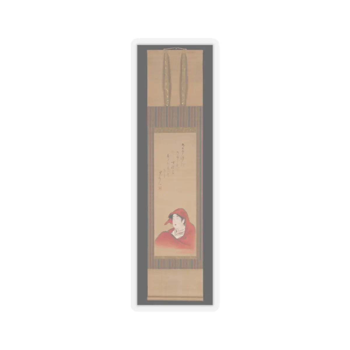 Utagawa Toyoharu - Courtesan as Daruma - ca. 1800; inscription ca. 1810 v2 - STICKER Vinyl Kiss-Cut Decal