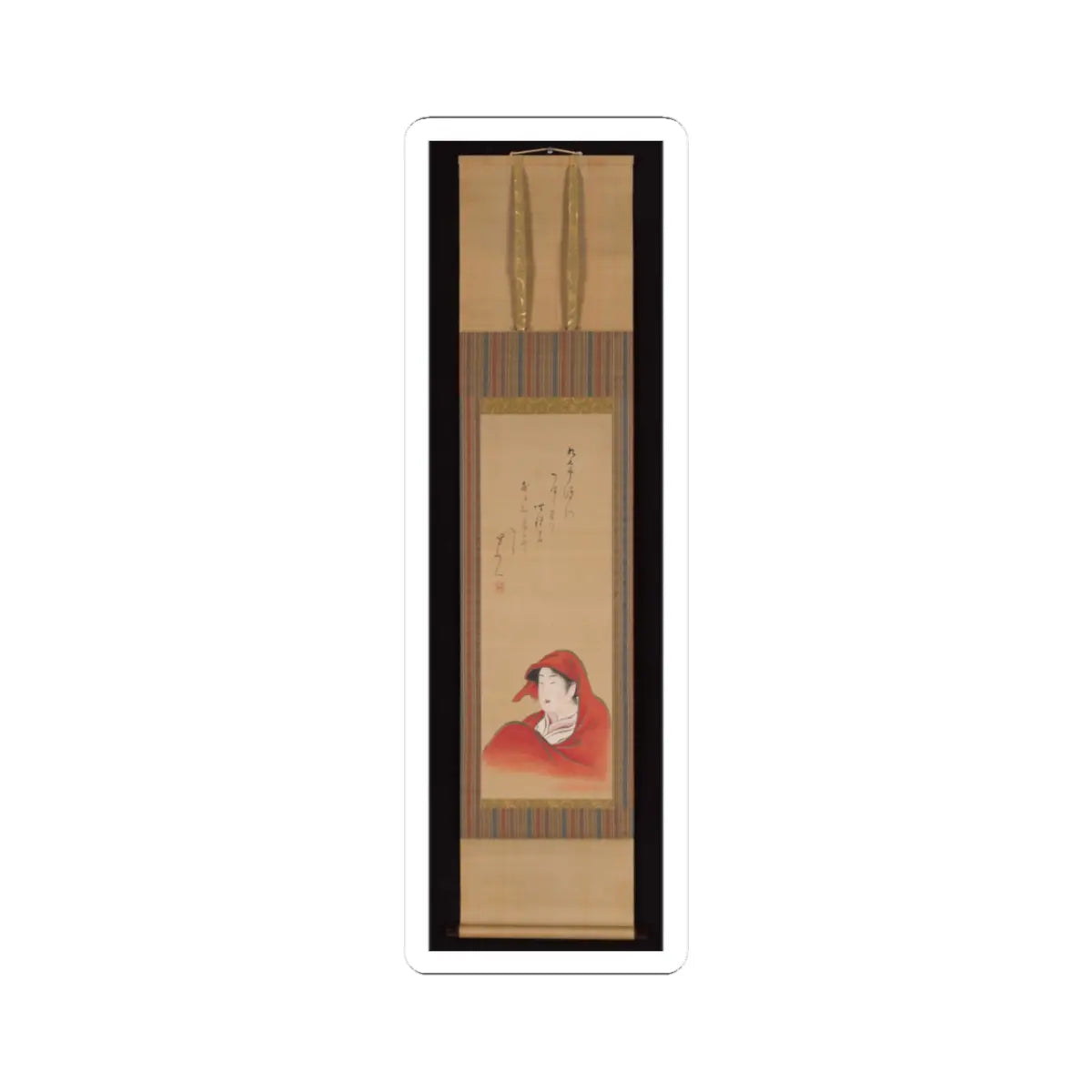 Utagawa Toyoharu - Courtesan as Daruma - ca. 1800; inscription ca. 1810 v2 - STICKER Vinyl Kiss-Cut Decal