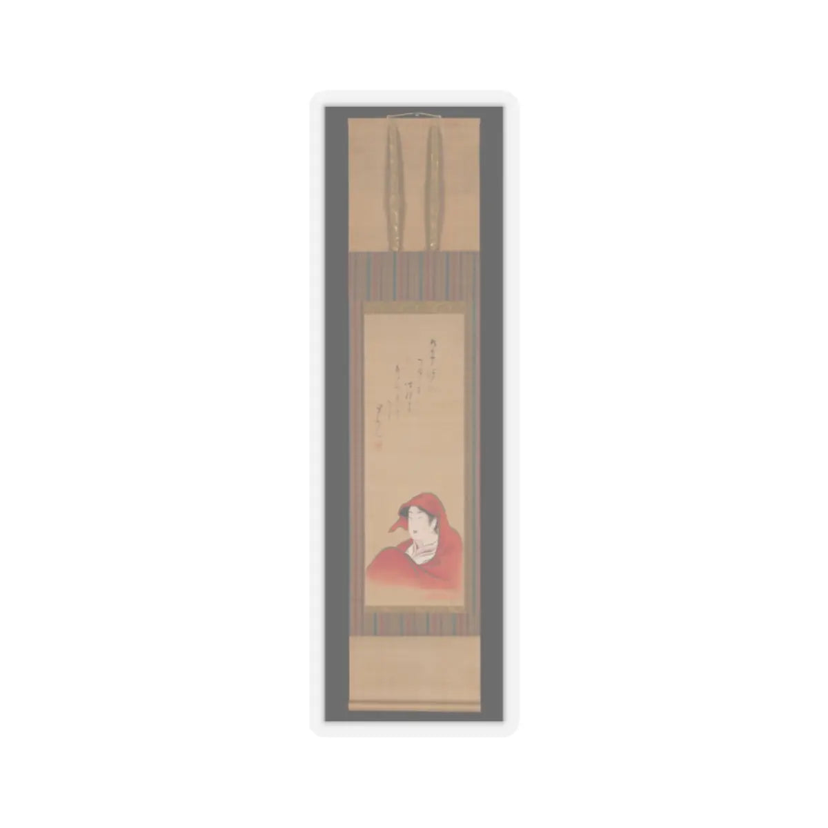 Utagawa Toyoharu - Courtesan as Daruma - ca. 1800; inscription ca. 1810 v2 - STICKER Vinyl Kiss-Cut Decal