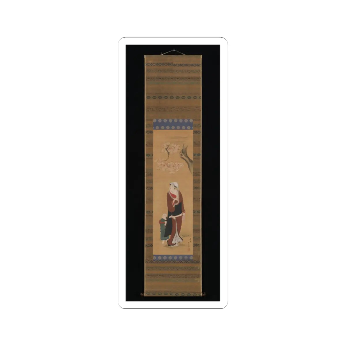 Utagawa Toyohiro - Woman and Child under a Cherry Tree - late 18th–early 19th century v2 - STICKER Vinyl Kiss-Cut Decal