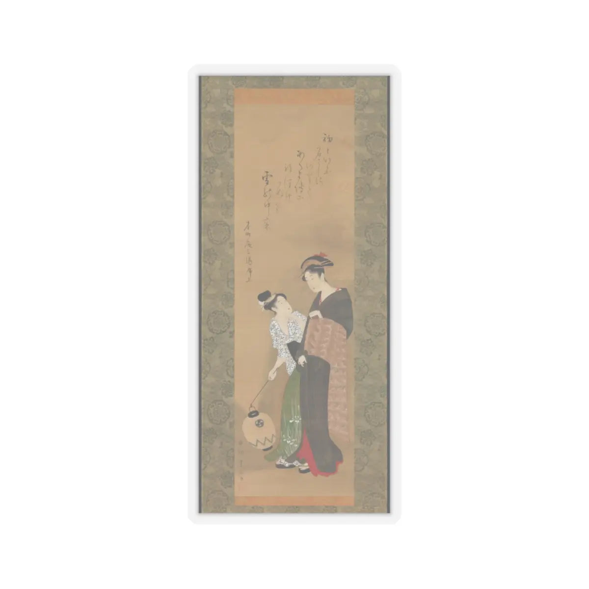 Utagawa Toyokuni I - Woman and Attendant - ca. 1795 v1 - STICKER Vinyl Kiss-Cut Decal