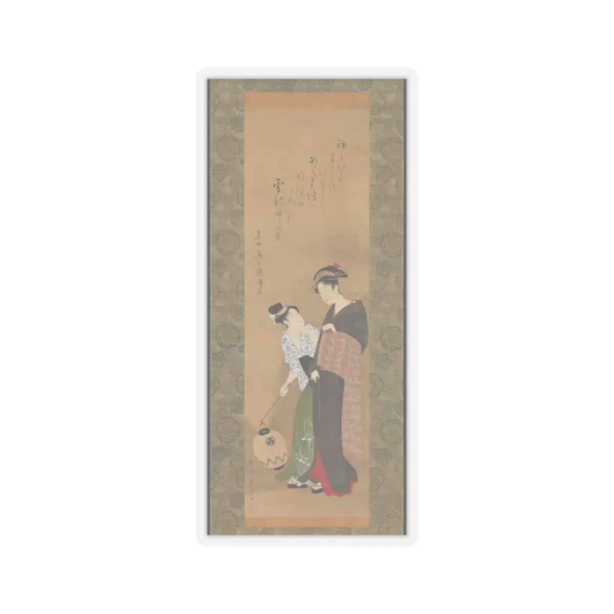 Utagawa Toyokuni I - Woman and Attendant - ca. 1795 v1 - STICKER Vinyl Kiss-Cut Decal