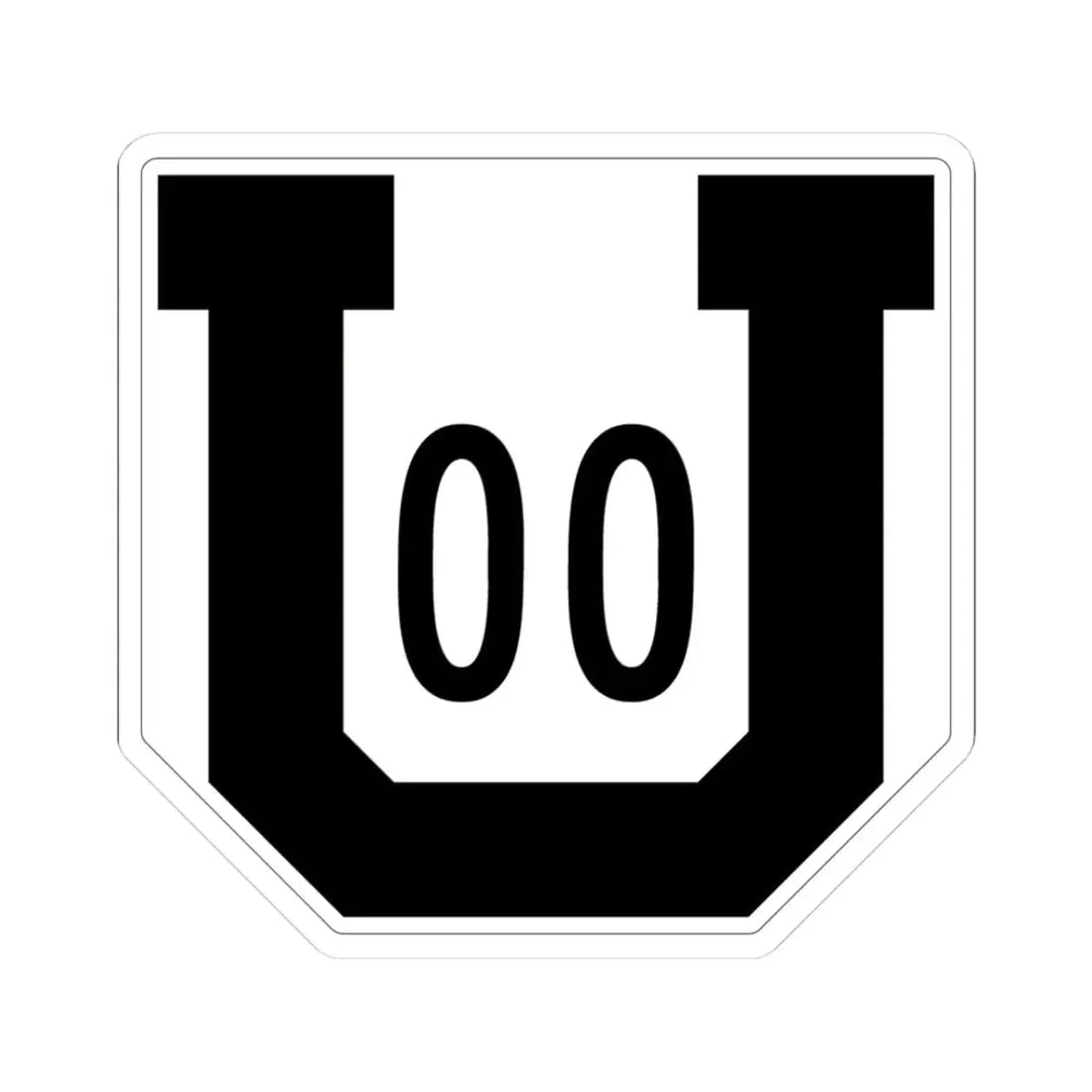 Utah 00 1954 template (Utah) (Road Sign) STICKER Vinyl Kiss-Cut Decal 3 Inch White - The Sticker Space