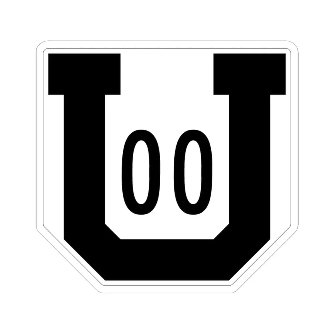 Utah 00 1954 template (Utah) (Road Sign) STICKER Vinyl Kiss-Cut Decal 4 Inch White - The Sticker Space