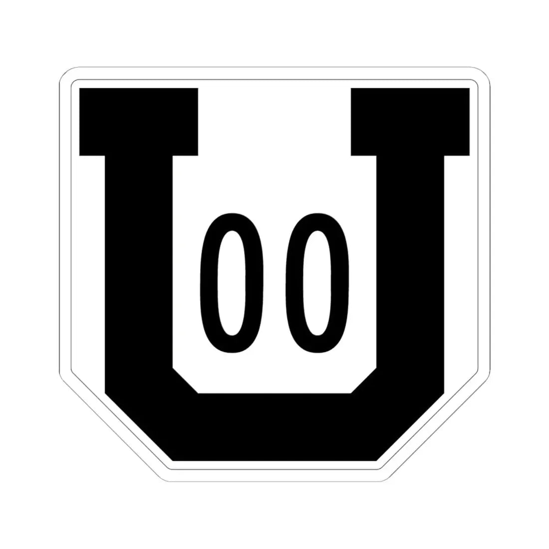 Utah 00 1954 template (Utah) (Road Sign) STICKER Vinyl Kiss-Cut Decal 6 Inch White - The Sticker Space