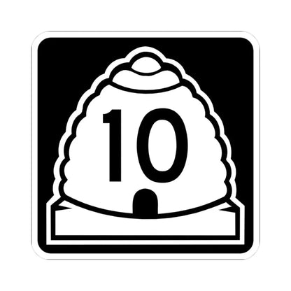 Utah 10 (Utah) (Road Sign) STICKER Vinyl Kiss-Cut Decal 3 Inch White - The Sticker Space