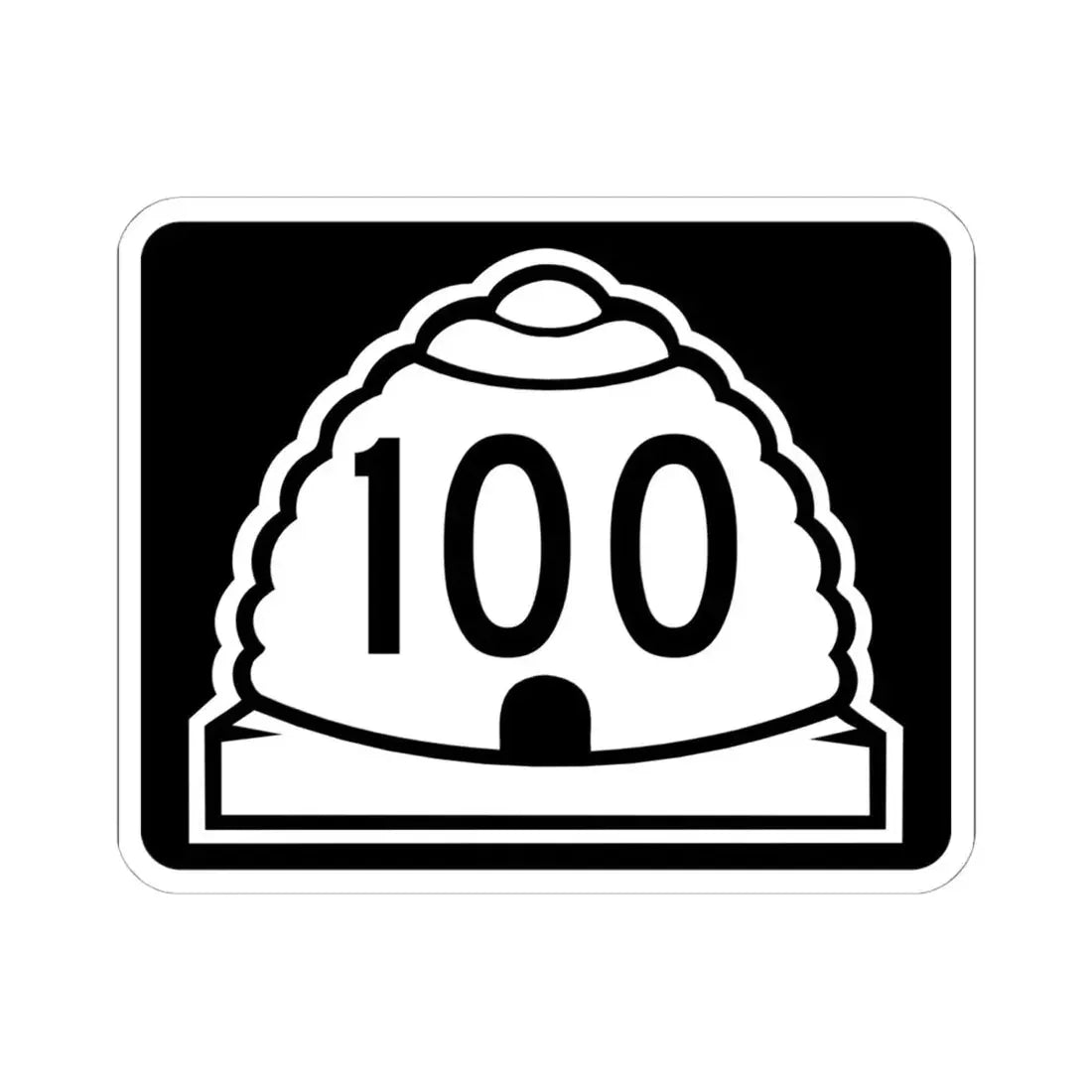 Utah 100 (Utah) (Road Sign) STICKER Vinyl Kiss-Cut Decal 6 Inch White - The Sticker Space