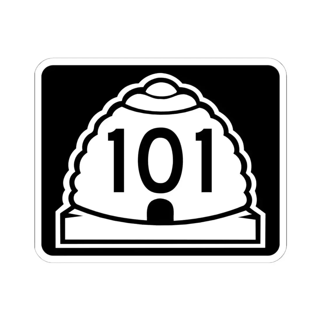Utah 101 (Utah) (Road Sign) STICKER Vinyl Kiss-Cut Decal 6 Inch White - The Sticker Space