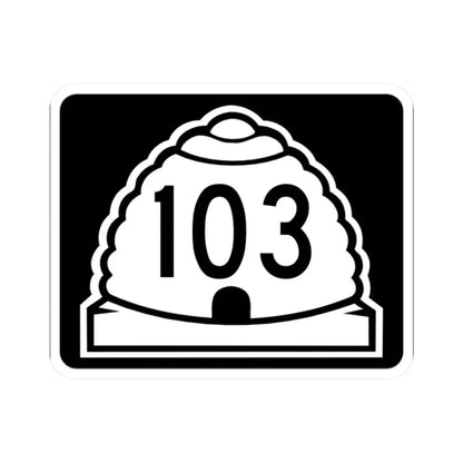 Utah 103 (Utah) (Road Sign) STICKER Vinyl Kiss-Cut Decal 2 Inch White - The Sticker Space