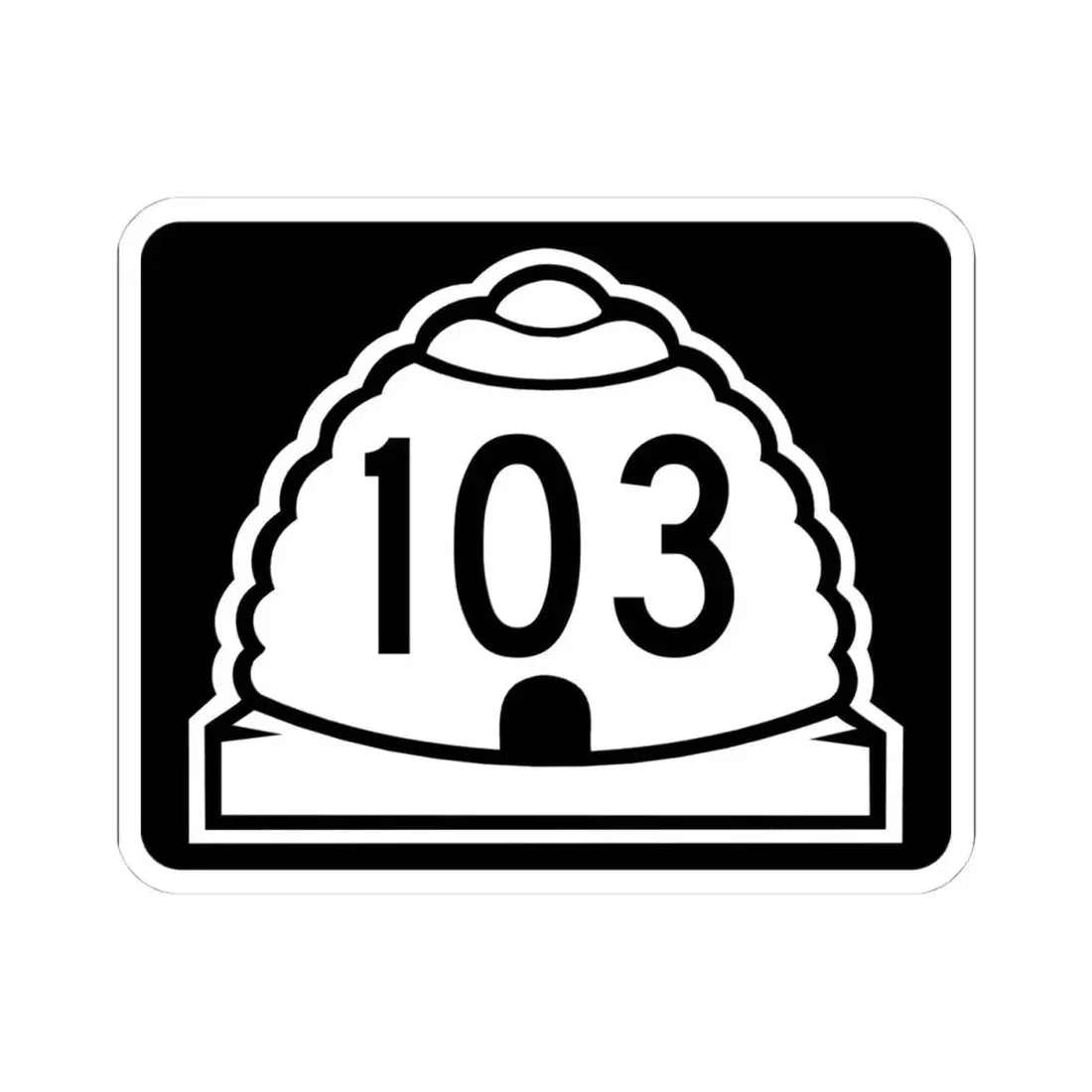 Utah 103 (Utah) (Road Sign) STICKER Vinyl Kiss-Cut Decal 4 Inch White - The Sticker Space