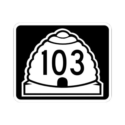 Utah 103 (Utah) (Road Sign) STICKER Vinyl Kiss-Cut Decal 4 Inch White - The Sticker Space