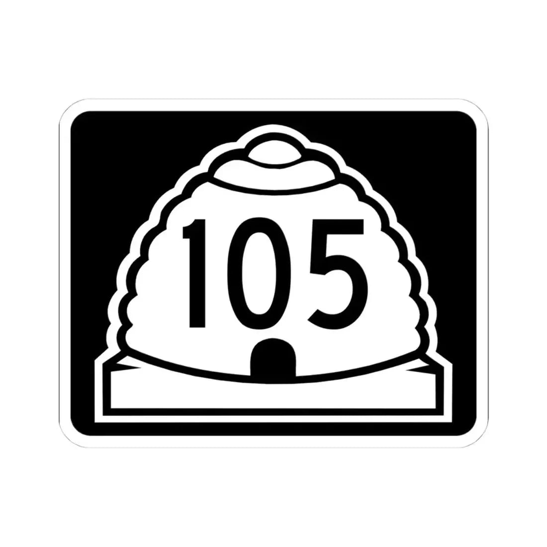 Utah 105 (Utah) (Road Sign) STICKER Vinyl Kiss-Cut Decal 4 Inch White - The Sticker Space