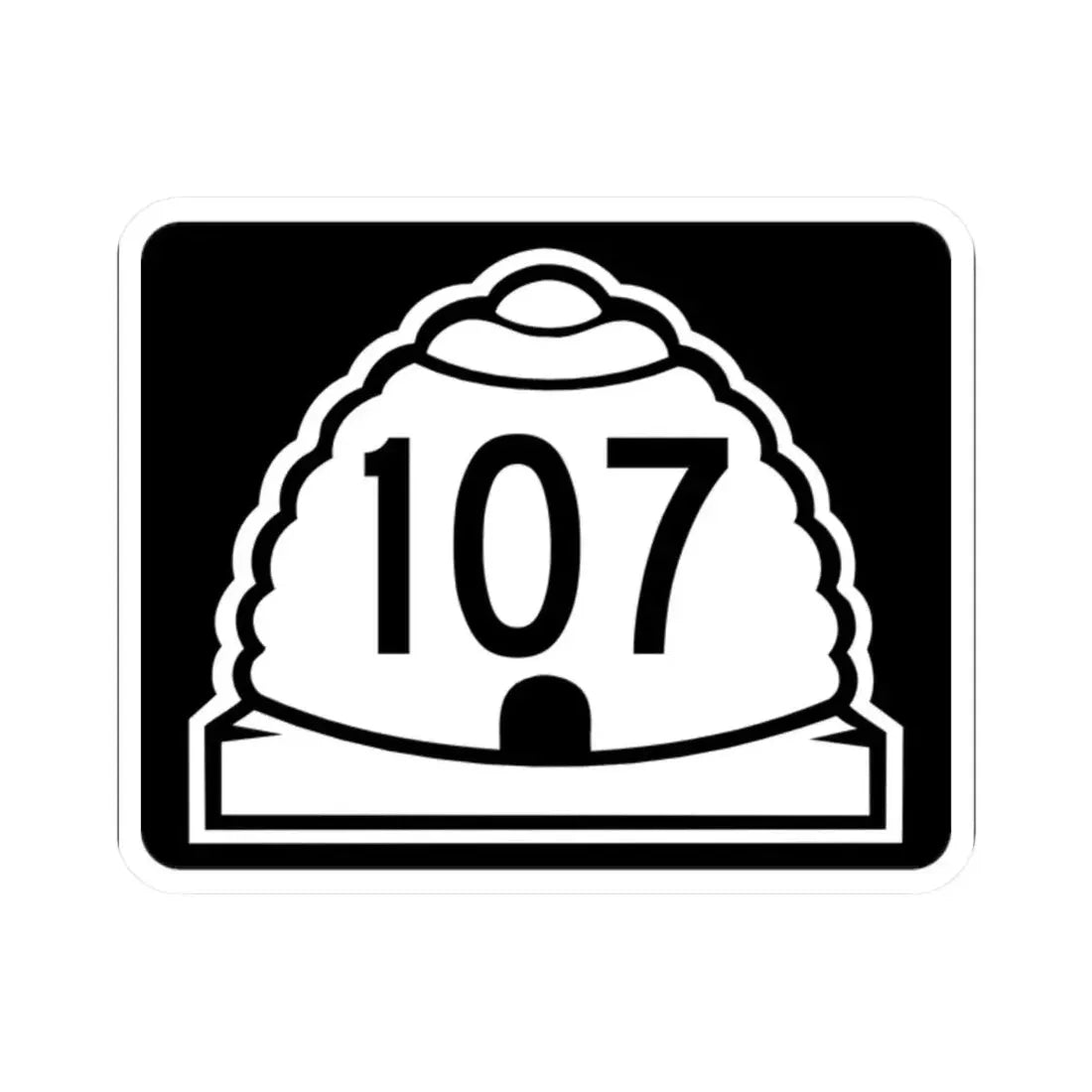 Utah 107 (Utah) (Road Sign) STICKER Vinyl Kiss-Cut Decal 2 Inch White - The Sticker Space