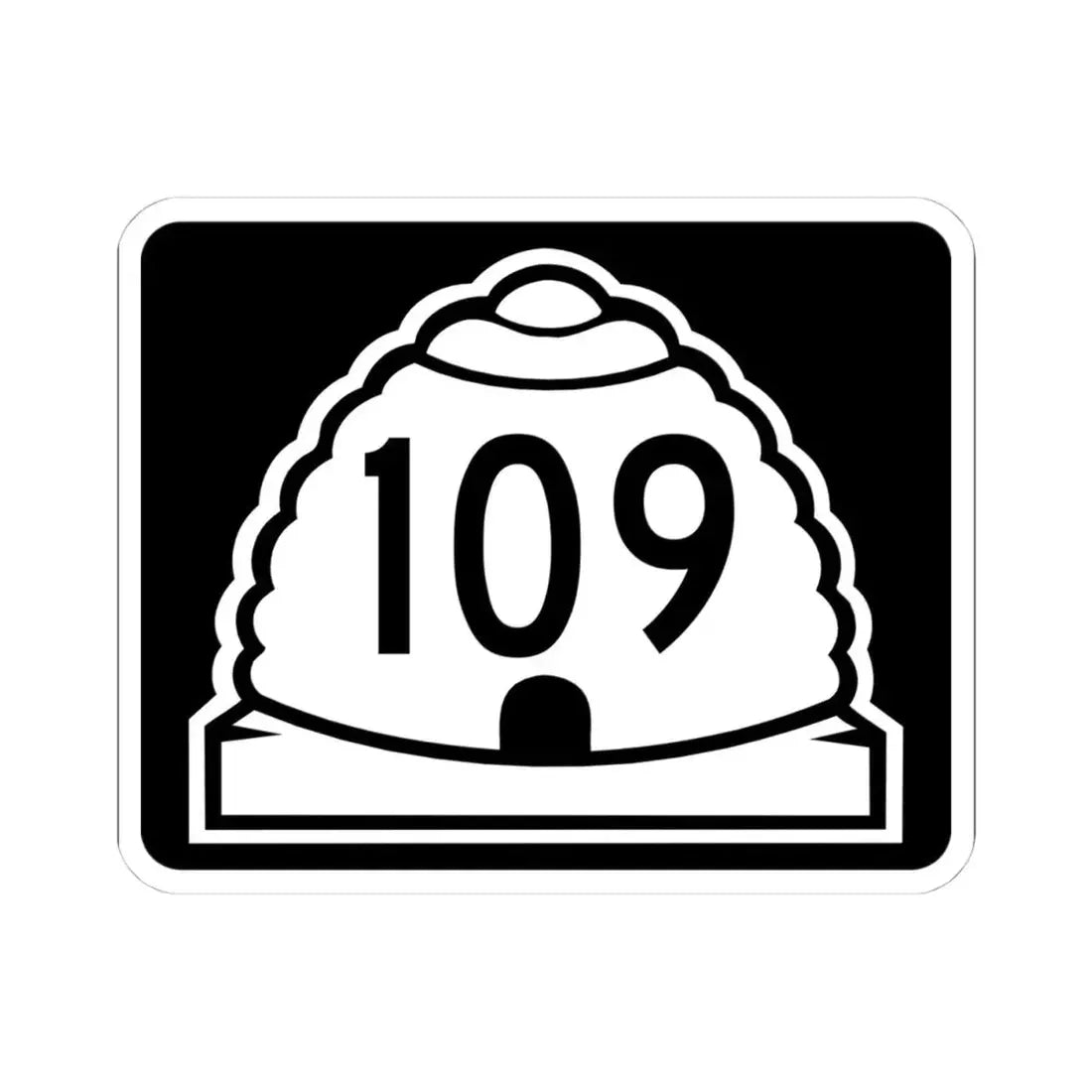 Utah 109 (Utah) (Road Sign) STICKER Vinyl Kiss-Cut Decal 4 Inch White - The Sticker Space