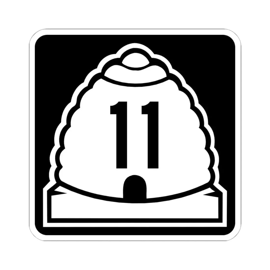 Utah 11 (Utah) (Road Sign) STICKER Vinyl Kiss-Cut Decal 6 Inch White - The Sticker Space