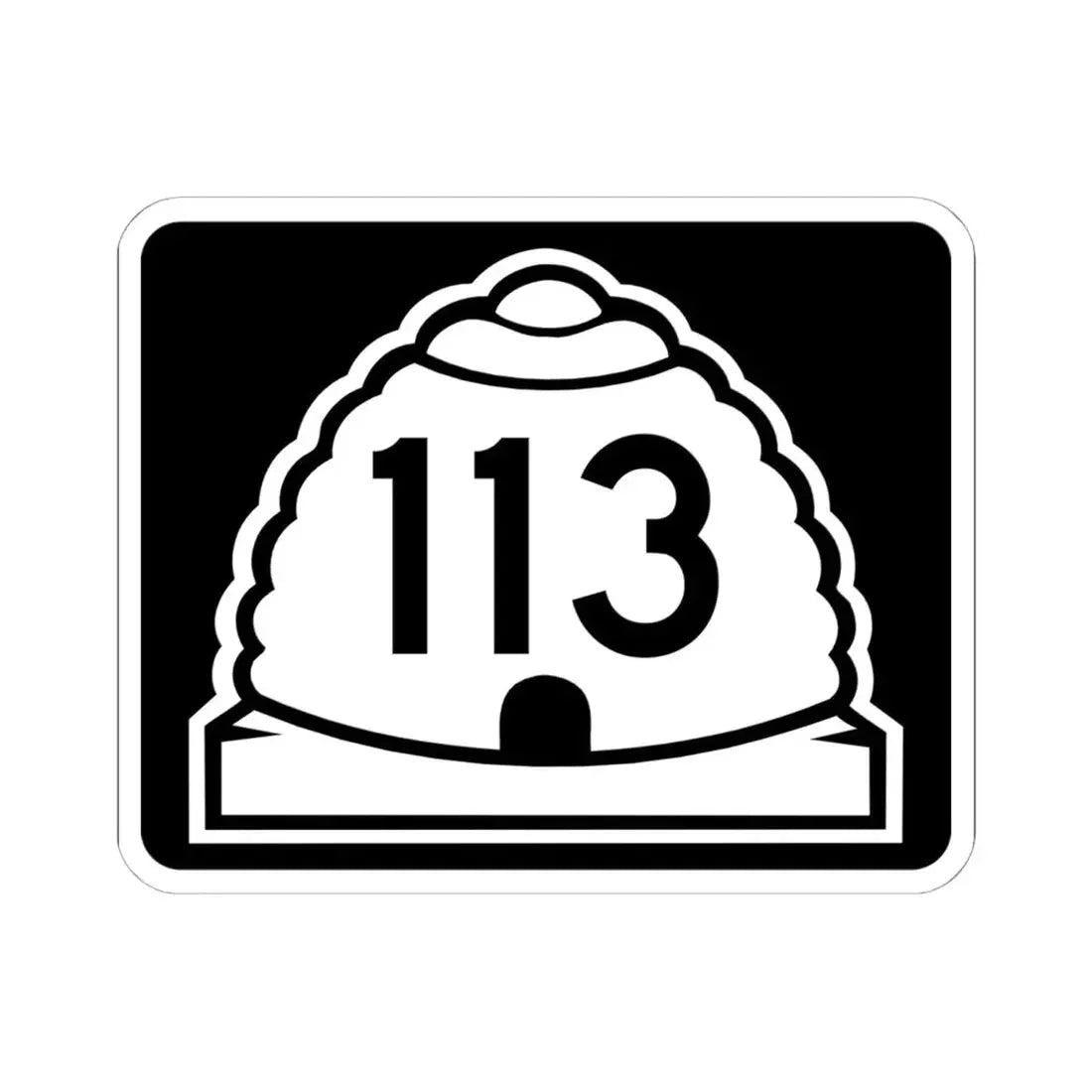 Utah 113 (Utah) (Road Sign) STICKER Vinyl Kiss-Cut Decal 6 Inch White - The Sticker Space