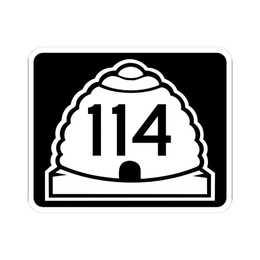 Utah 114 (Utah) (Road Sign) STICKER Vinyl Kiss-Cut Decal 3 Inch White - The Sticker Space