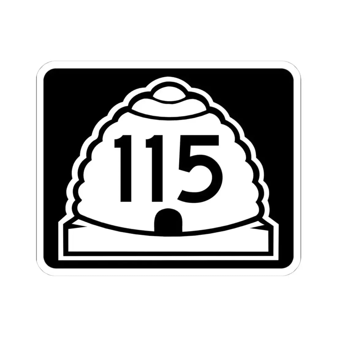 Utah 115 (Utah) (Road Sign) STICKER Vinyl Kiss-Cut Decal 4 Inch White - The Sticker Space