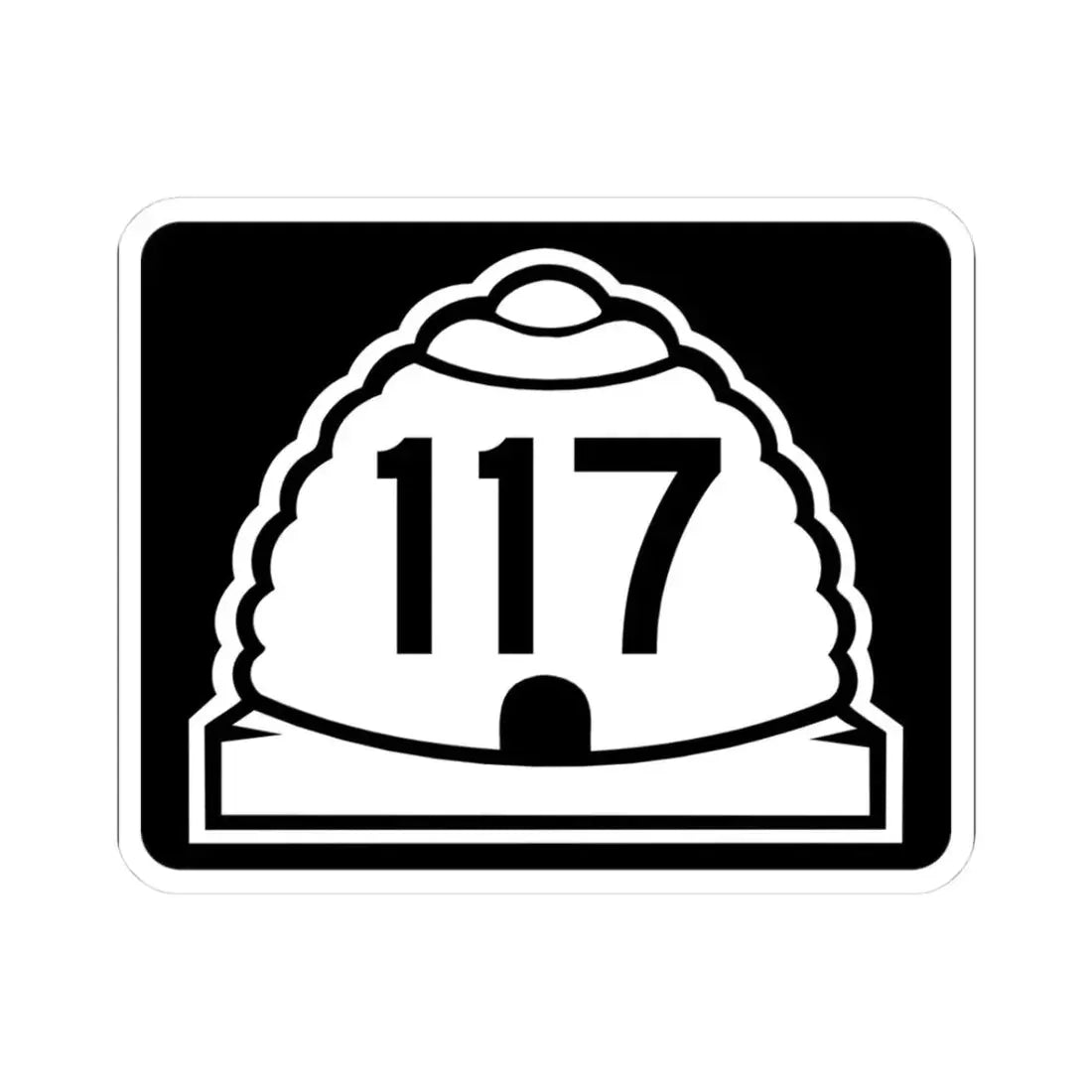 Utah 117 (Utah) (Road Sign) STICKER Vinyl Kiss-Cut Decal 3 Inch White - The Sticker Space
