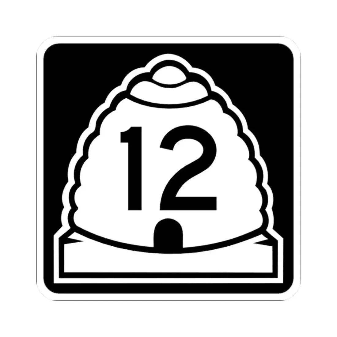 Utah 12 (Utah) (Road Sign) STICKER Vinyl Kiss-Cut Decal 2 Inch White - The Sticker Space
