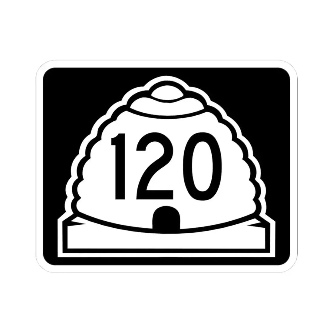 Utah 120 (Utah) (Road Sign) STICKER Vinyl Kiss-Cut Decal 3 Inch White - The Sticker Space