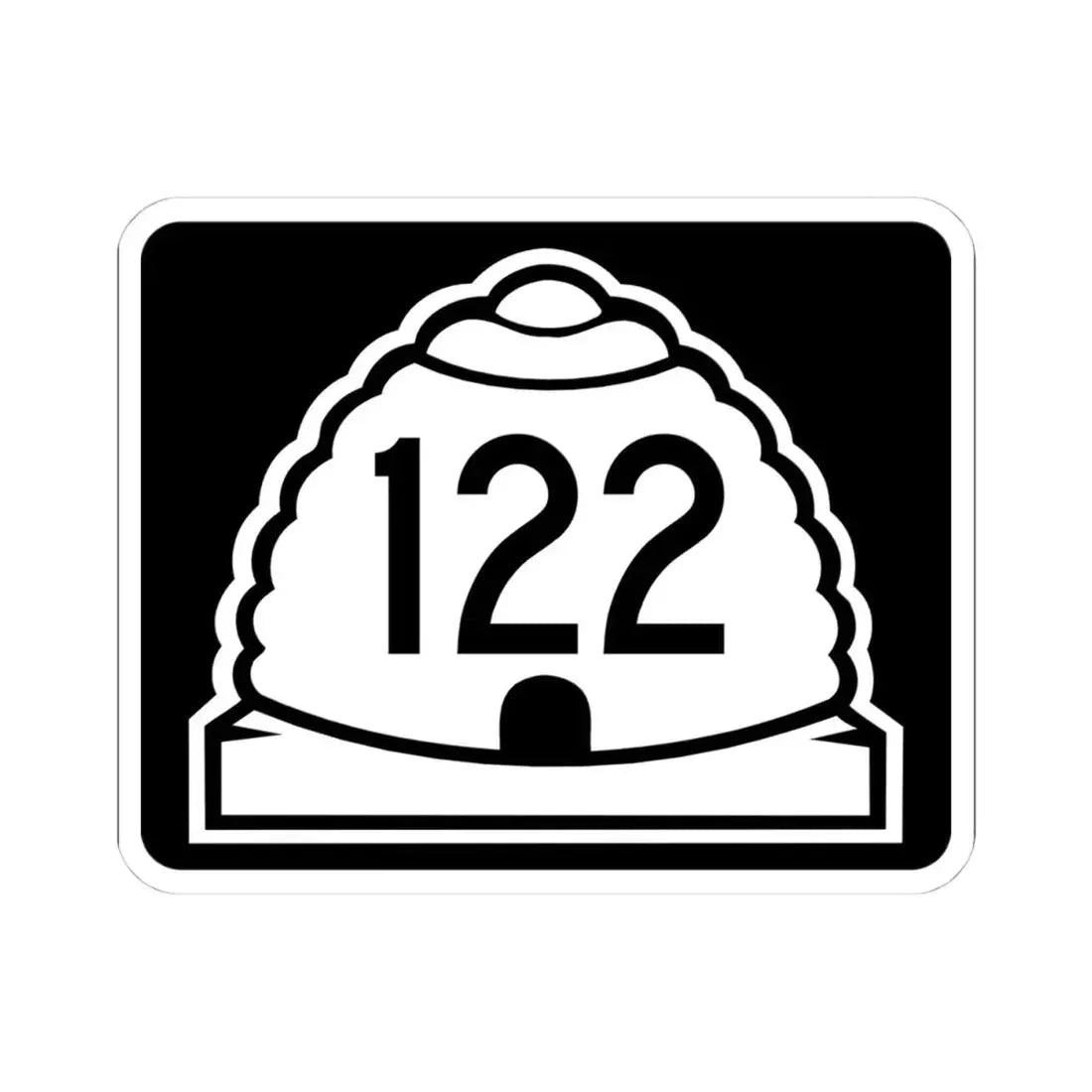 Utah 122 (Utah) (Road Sign) STICKER Vinyl Kiss-Cut Decal 4 Inch White - The Sticker Space