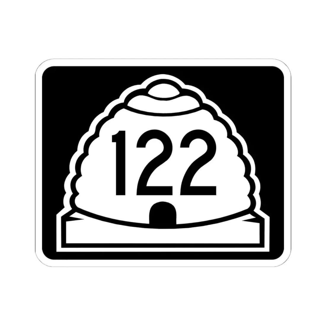 Utah 122 (Utah) (Road Sign) STICKER Vinyl Kiss-Cut Decal 6 Inch White - The Sticker Space