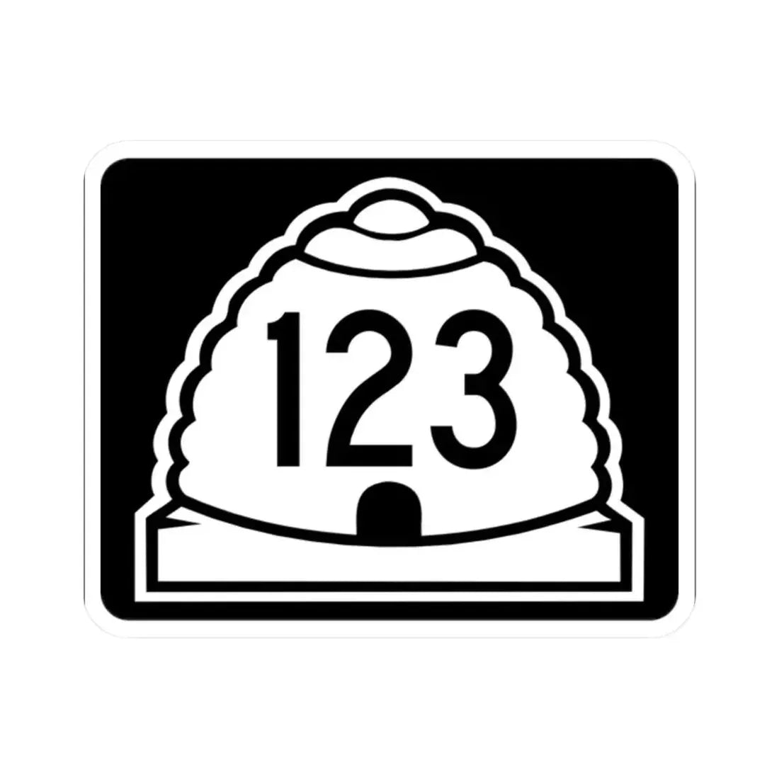 Utah 123 (Utah) (Road Sign) STICKER Vinyl Kiss-Cut Decal 2 Inch White - The Sticker Space