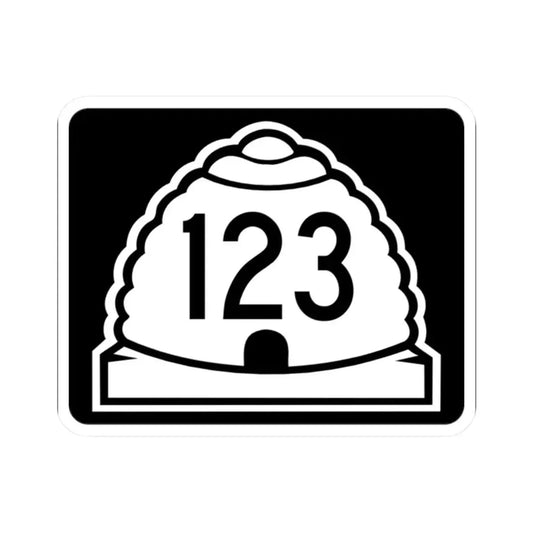 Utah 123 (Utah) (Road Sign) STICKER Vinyl Kiss-Cut Decal 2 Inch White - The Sticker Space