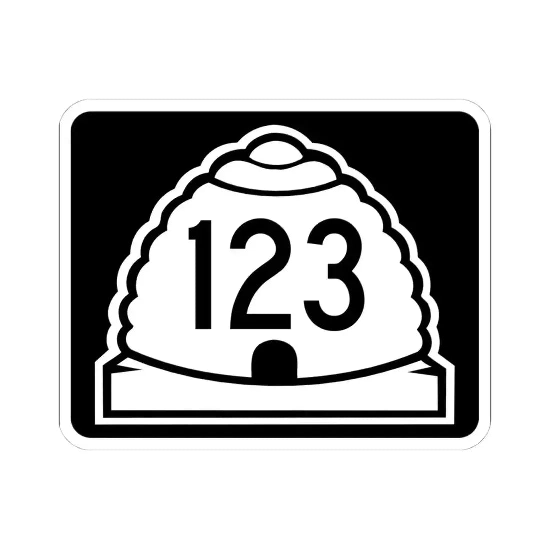 Utah 123 (Utah) (Road Sign) STICKER Vinyl Kiss-Cut Decal 4 Inch White - The Sticker Space