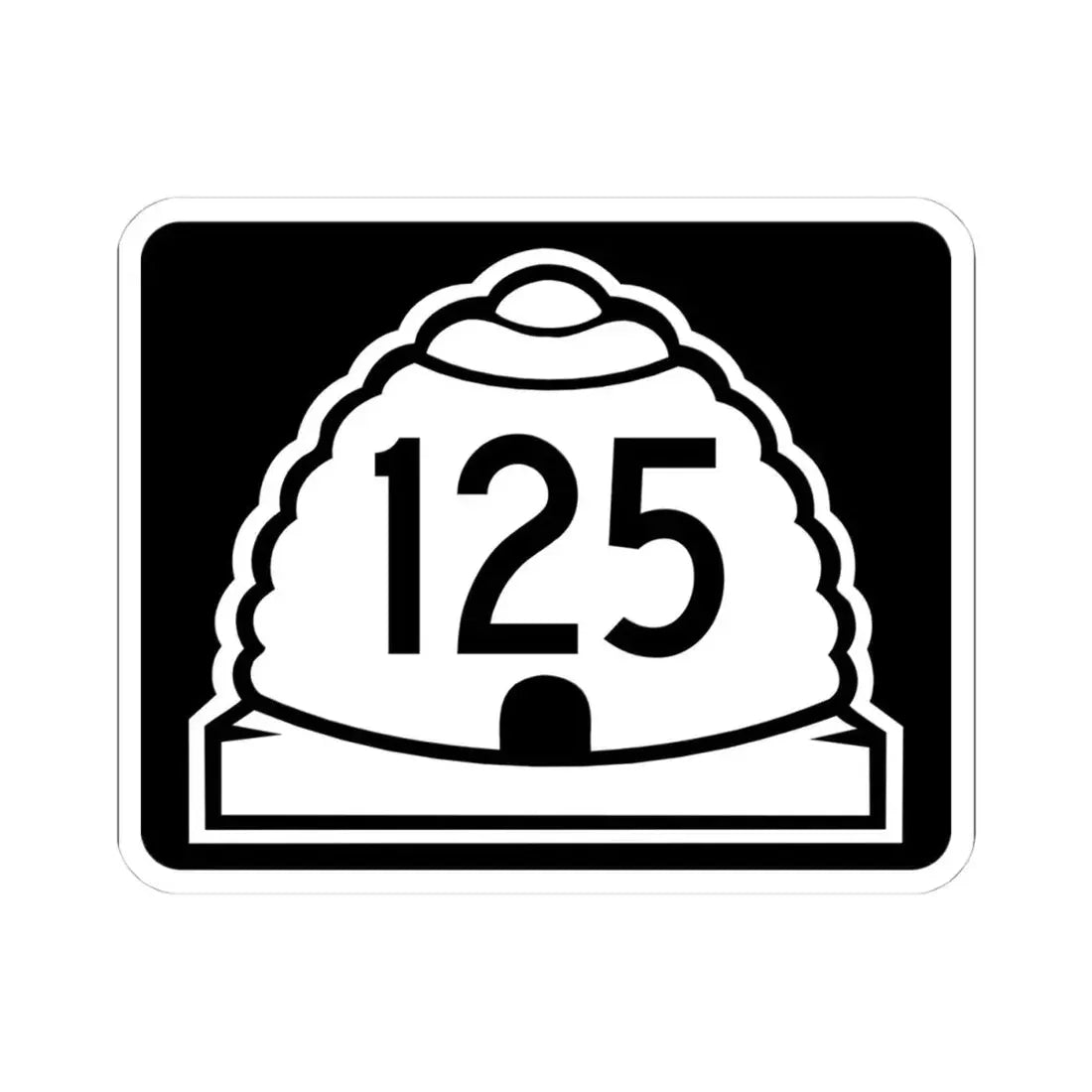 Utah 125 (Utah) (Road Sign) STICKER Vinyl Kiss-Cut Decal 4 Inch White - The Sticker Space